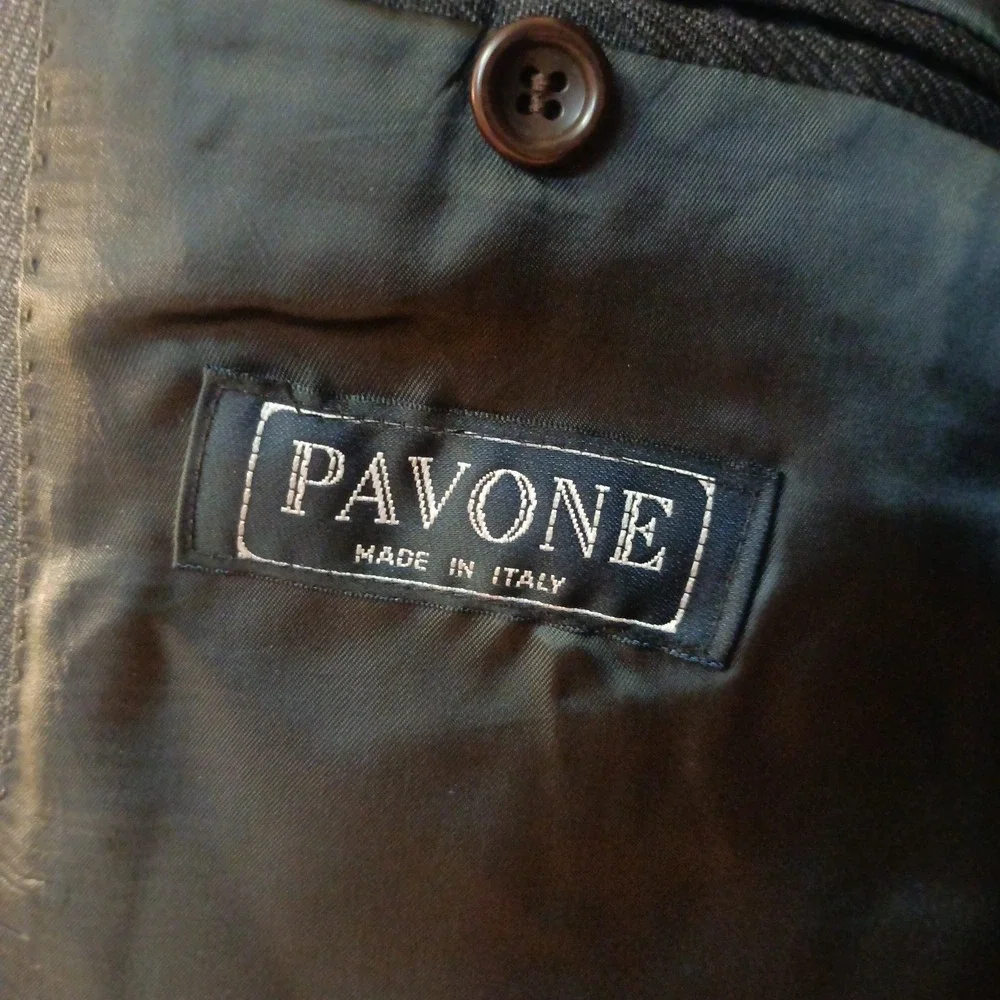 Pavone Reda Men's 40R Charcoal Gray‎ 100% Wool Serge Twill Blazer Made In Italy